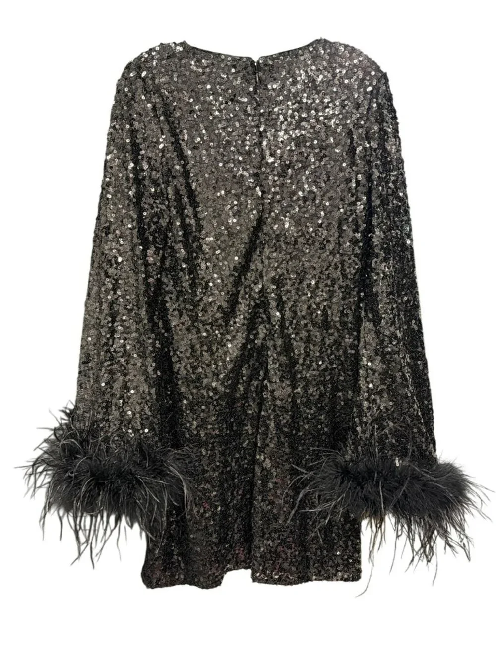 Anthropologie Hutch Sequin Feather Cuff Shift Mini Dress Medium New - Picture 6 of 7